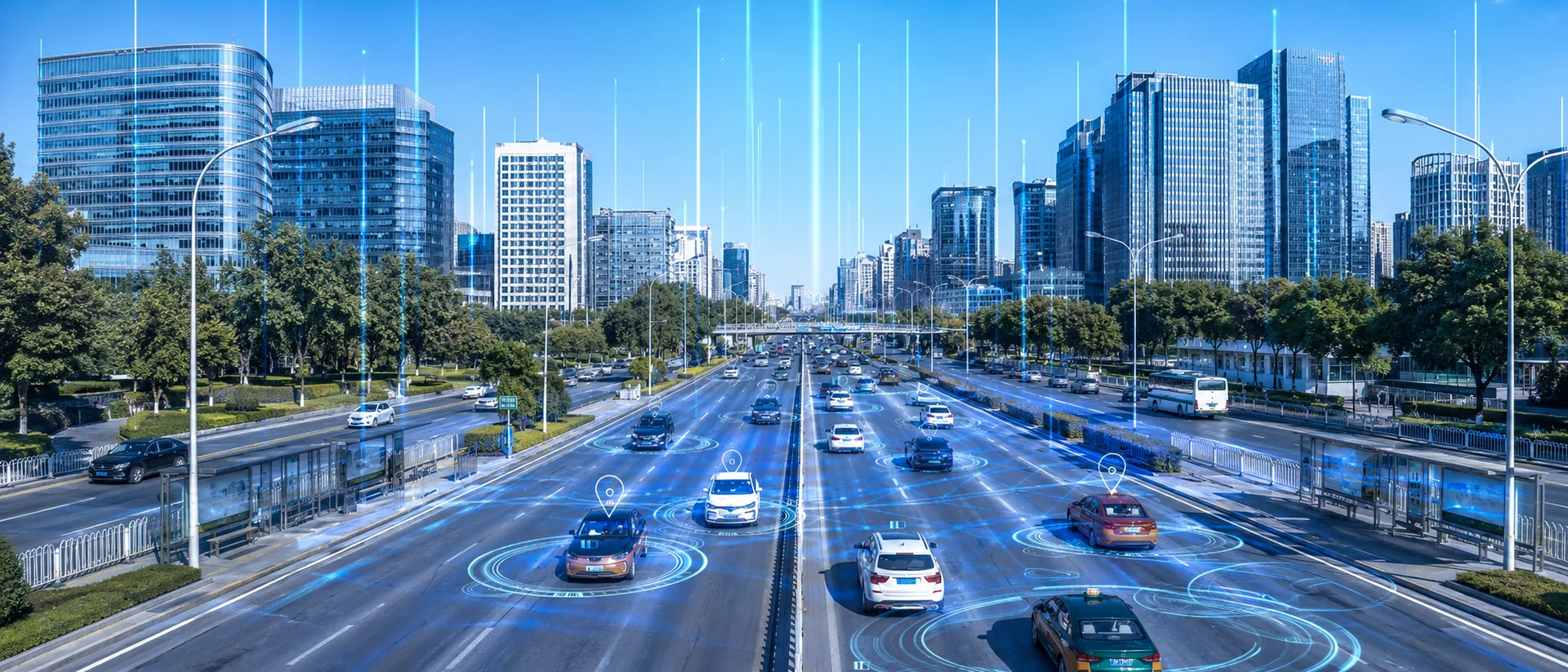 Connected and automated vehicles in an urban environment